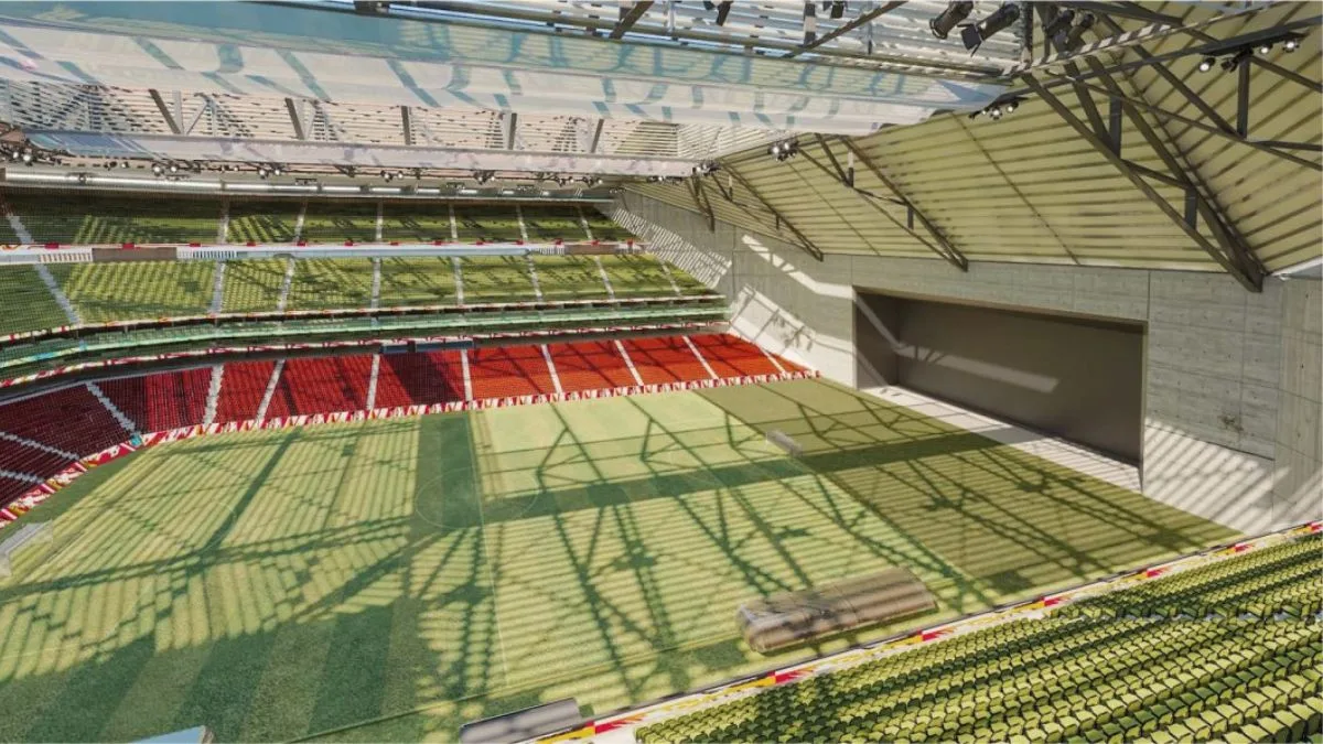 Estádio de futebol iluminado
